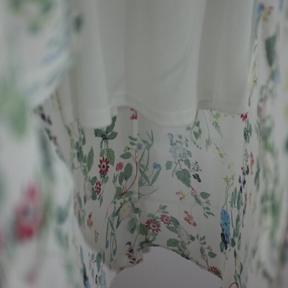Suzy Shier white floral botanic print sleeveless chiffon dress high low size XS - Picture 5 of 11